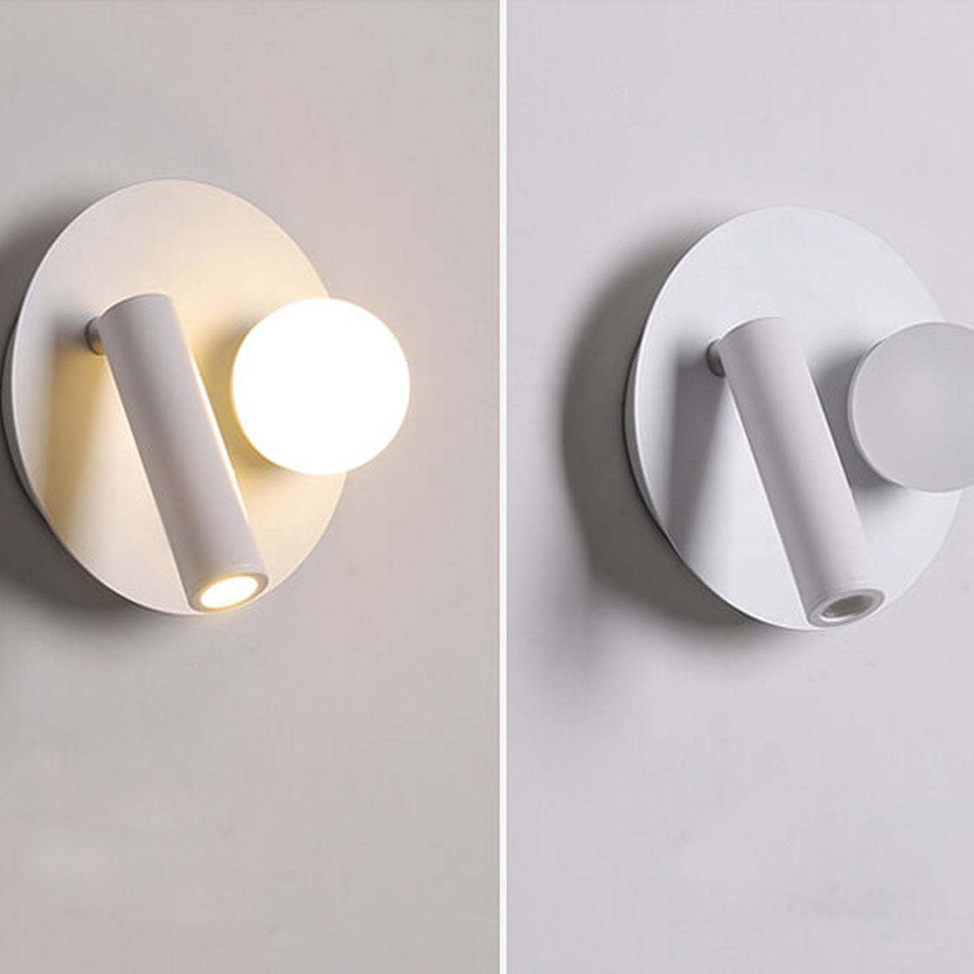 Nordic Round Square Acrylic Iron LED Reading Wall Sconce