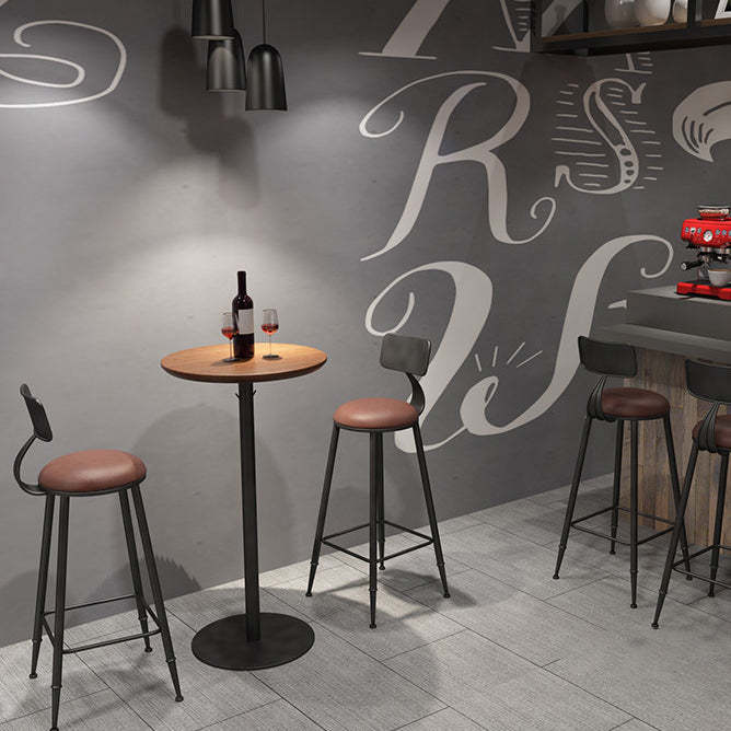 Industrial Faux Leather Bar Stool