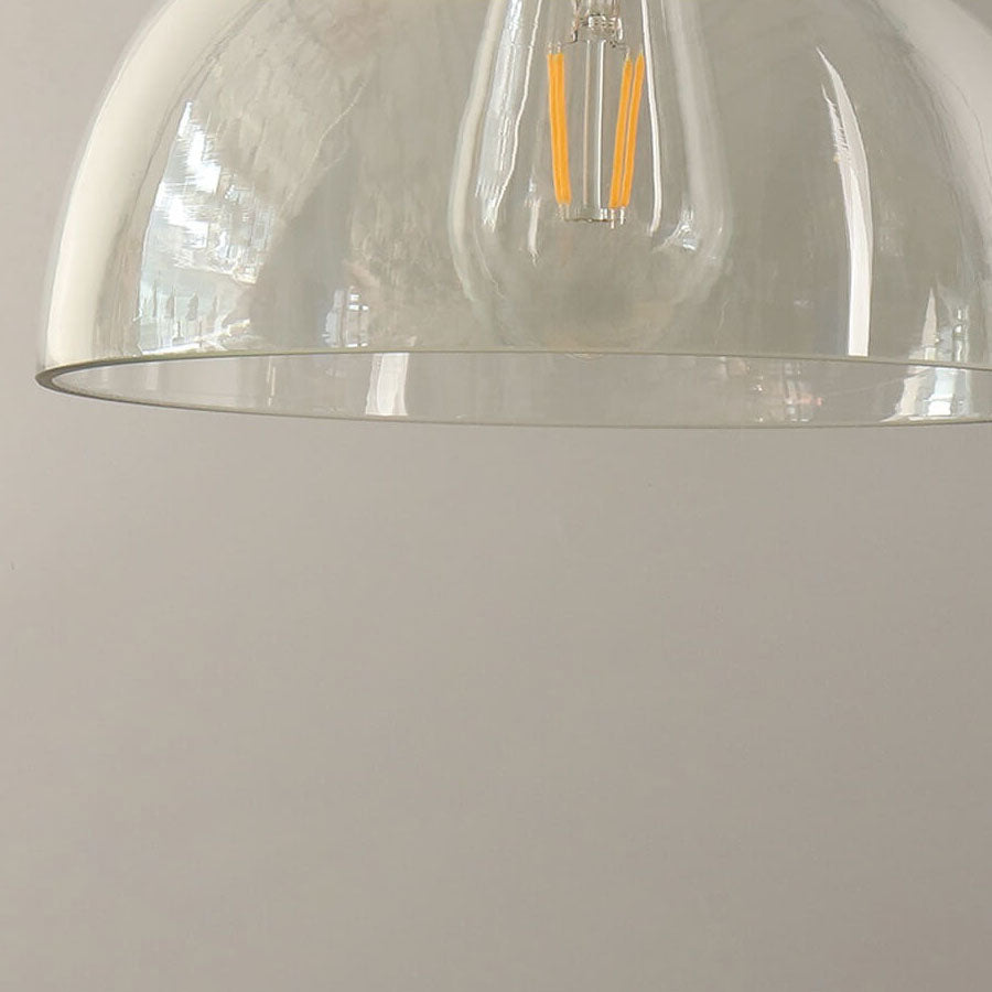 Vintage Semi-Circular Cone Cup Iron Glass Pendant Light
