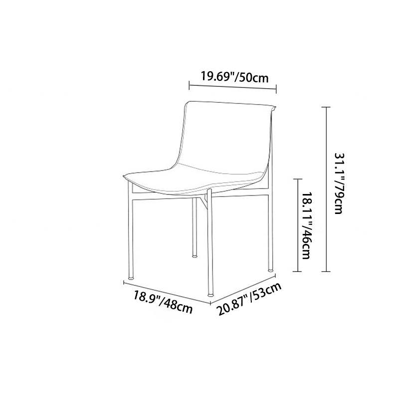 Nordic Curved Leather Steel Dining Chair