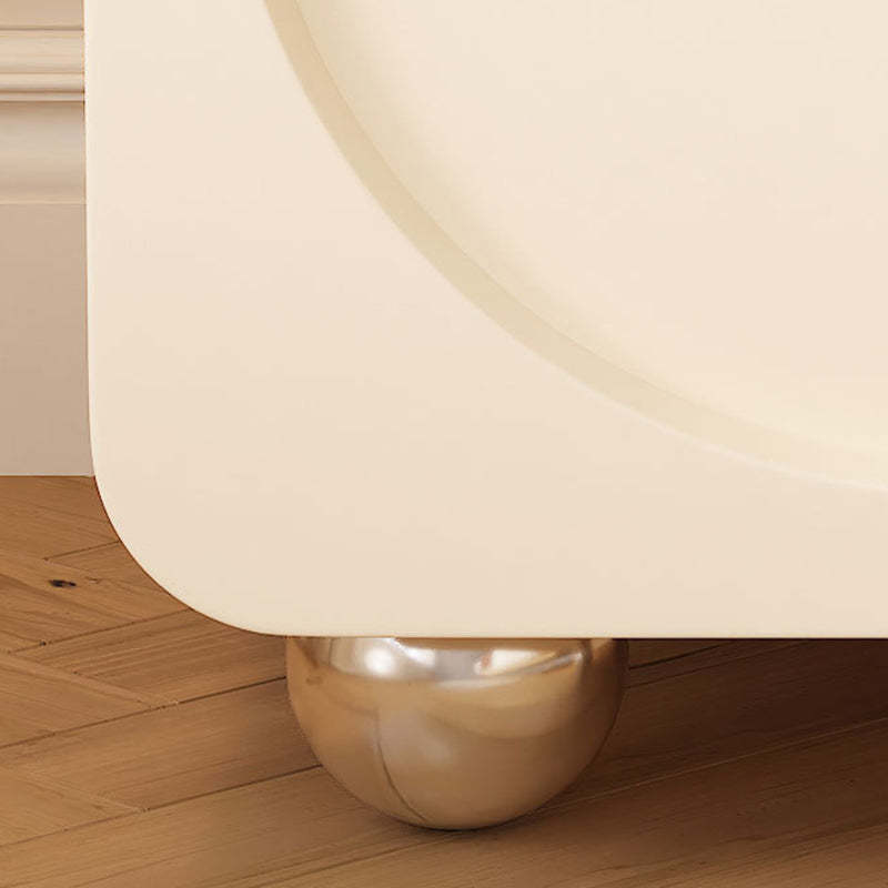 Minimalist Wood Glass Rounded Rectangular Nightstand