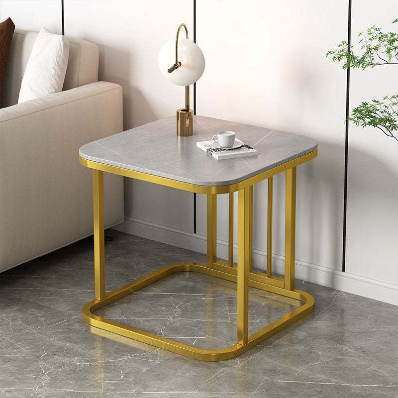 Minimalist Rock Slab Iron End Table