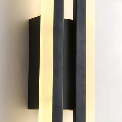 Modern 2-Light Linear LED Wall Lamp with 3-Step Dimming - Black/Gold Wall Sconce-Lighom