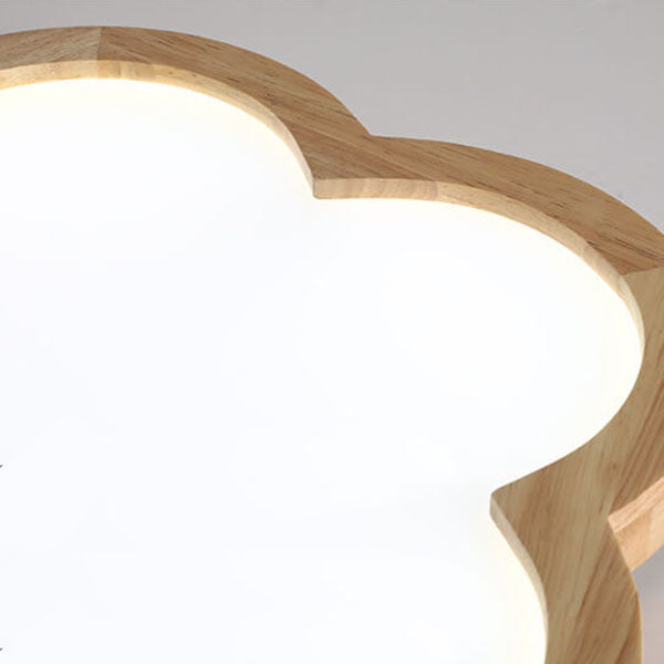 Nordic Solid Wood Flower LED Slim Kids Flush Light — Warm Light (3000K) / 110V-120V For US/CA
