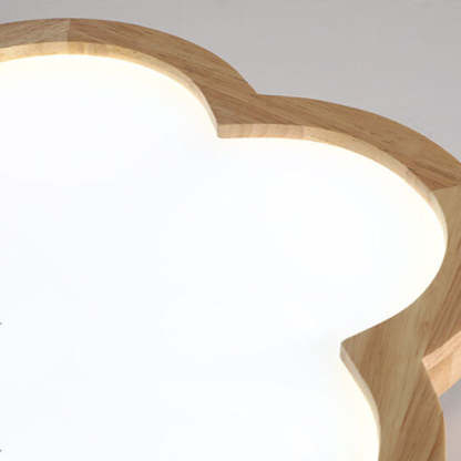 Nordic Solid Wood Flower LED Slim Kids Flush Light — Warm Light (3000K) / 110V-120V For US/CA