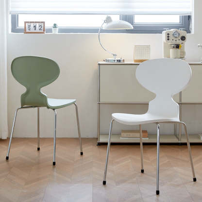 Minimalist Metal Four-Leg Chair — B / Brown