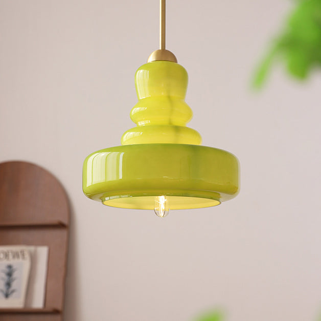 Modern Colorful Glass Gourd Pendant Light