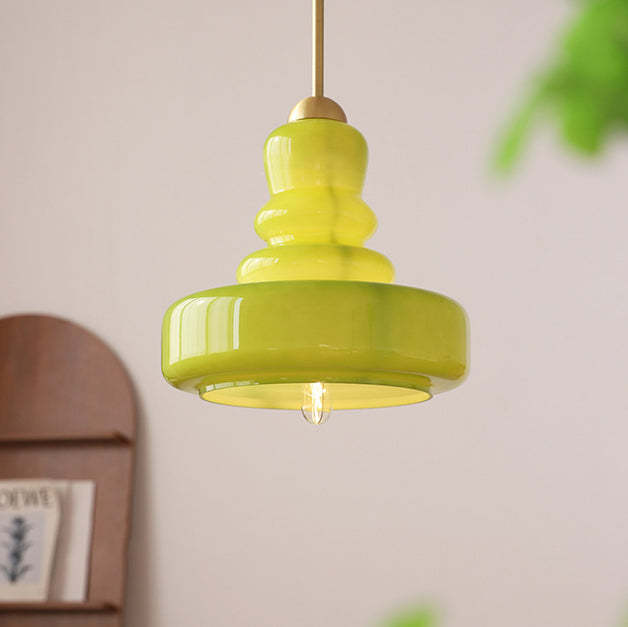 Modern Colorful Glass Gourd Pendant Light