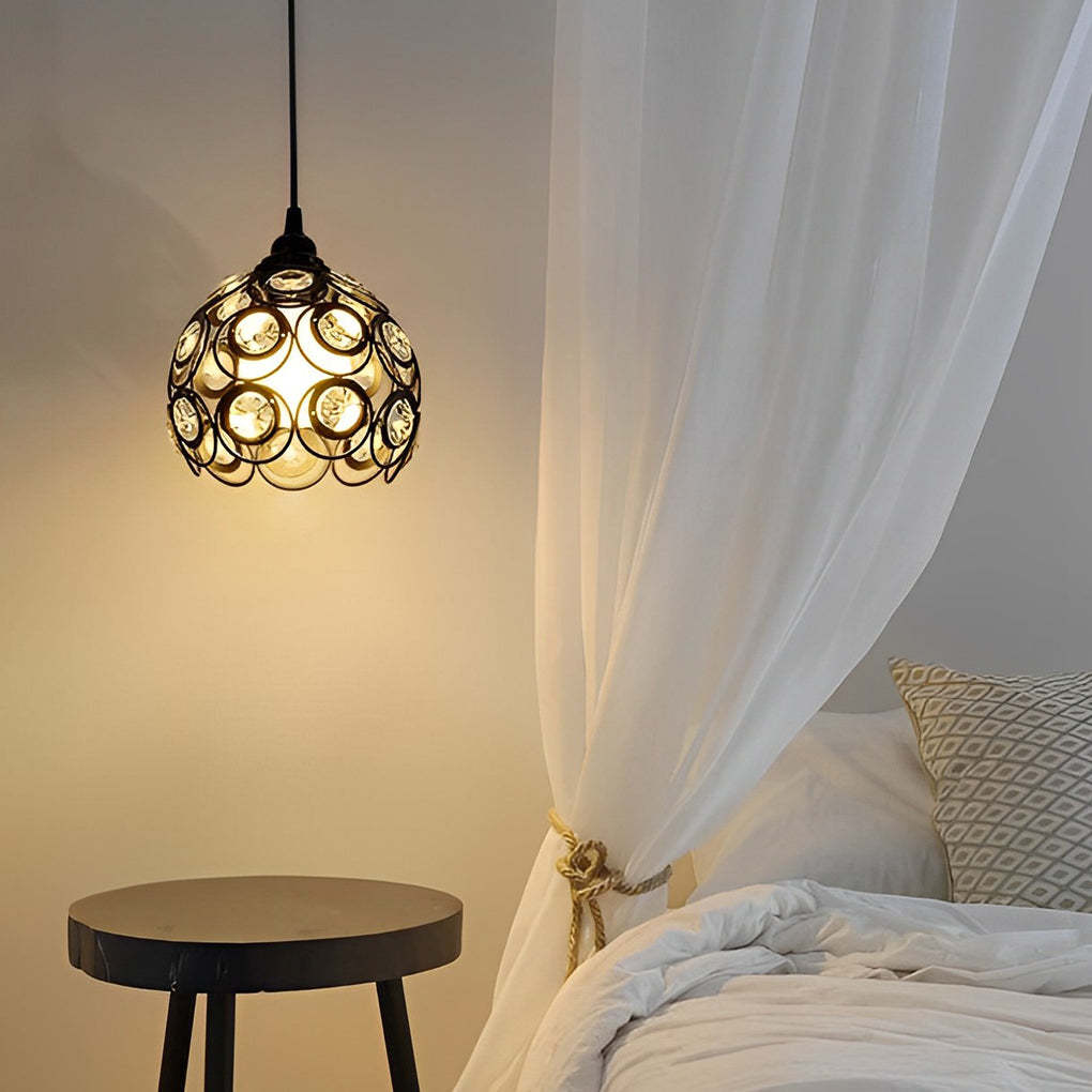 Retro Metal Lantern Cage Industrial Chandelier with Switch