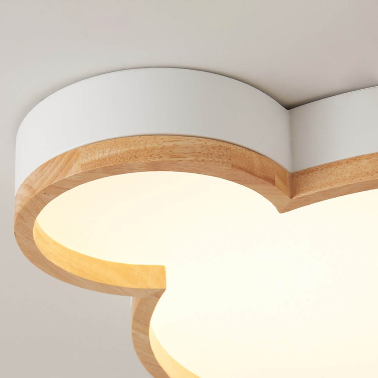Nordic Wood Bear LED Kids Flush Mount Light