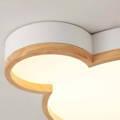 Nordic Wood Bear LED Kids Flush Mount Light