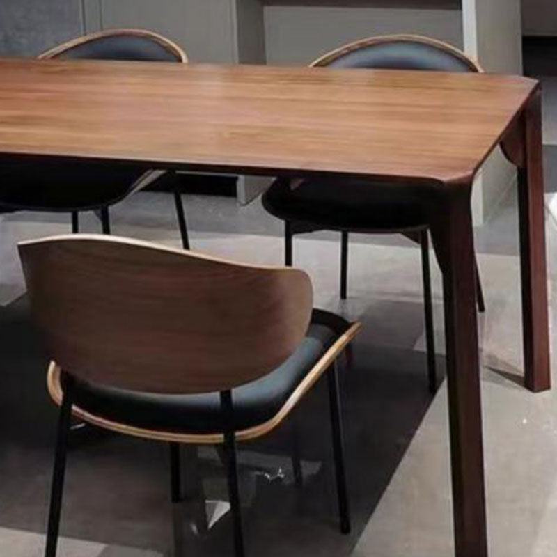 Modern Loop-Back Microfiber Leather Dining Chair