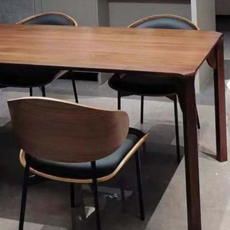 Modern Loop-Back Microfiber Leather Dining Chair