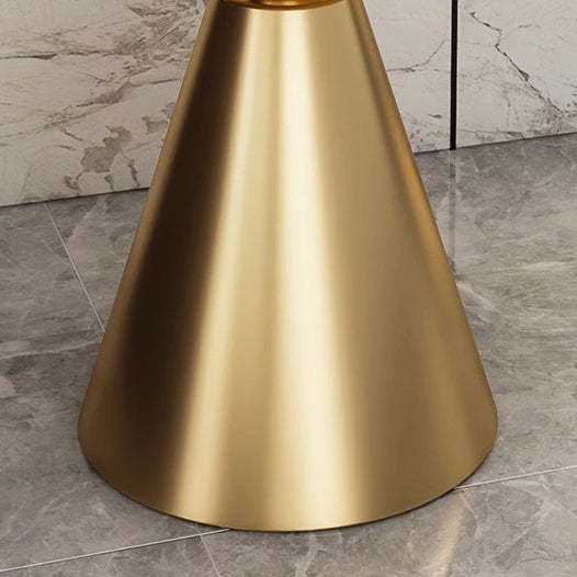 Contemporary Round Sintered Stone Metal Coffee Table