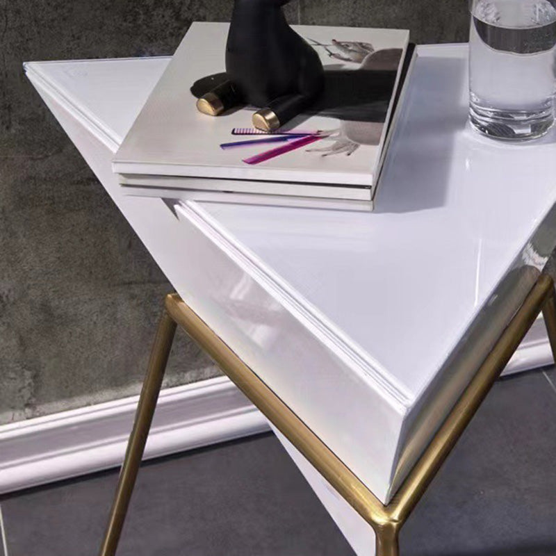 Nordic Pyramid Glass Slate Side Table — Slate / Black / White