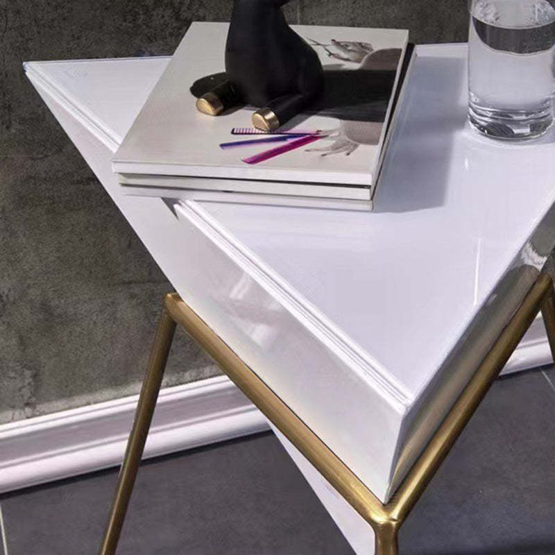 Nordic Pyramid Glass Slate Side Table — Slate / Black / White