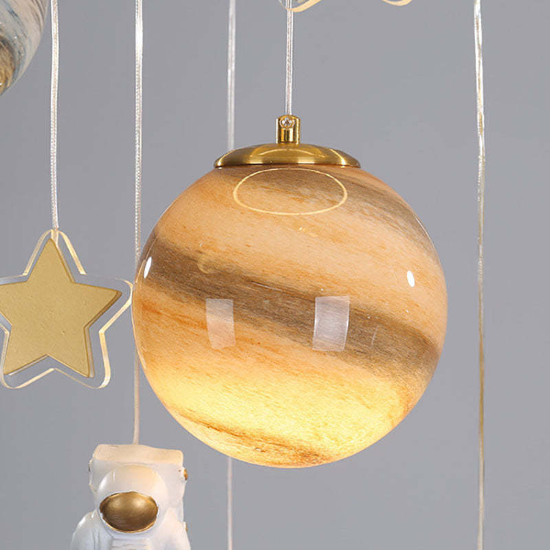 Scandinavian Space Planet Acrylic Glass LED Kids Flush Light