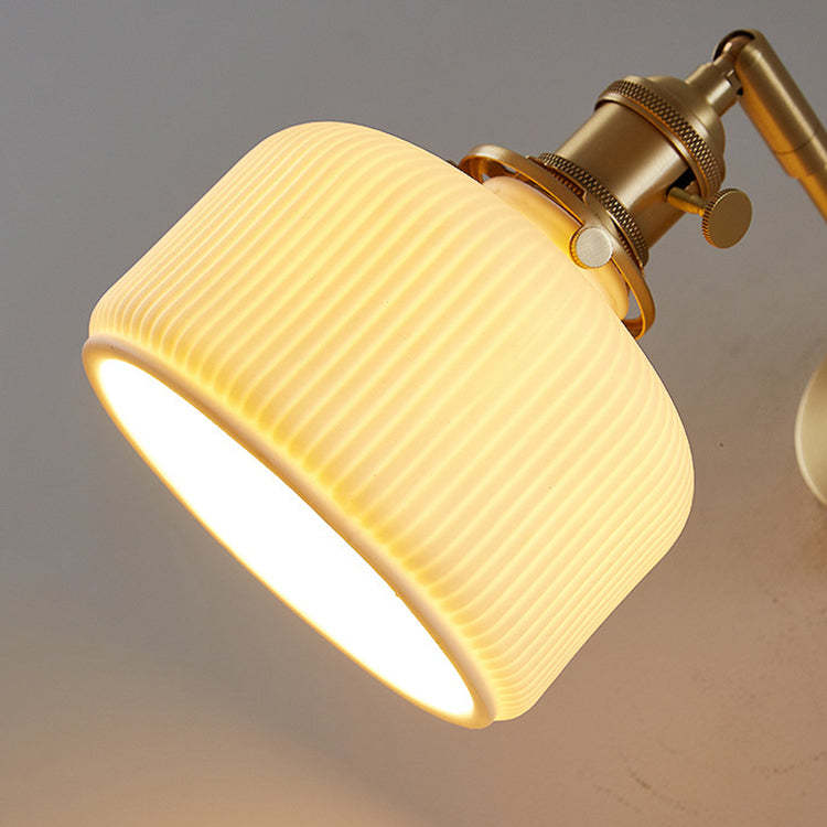 Minimalist Striped Ceramic Jar Sconce