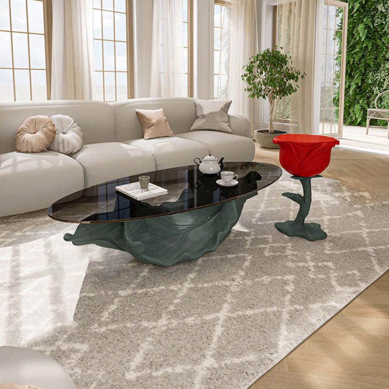Contemporary Red Rose Shape Coffee Table