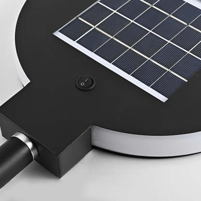 Circular Geometric Black LED Modern Solar Lawn Light