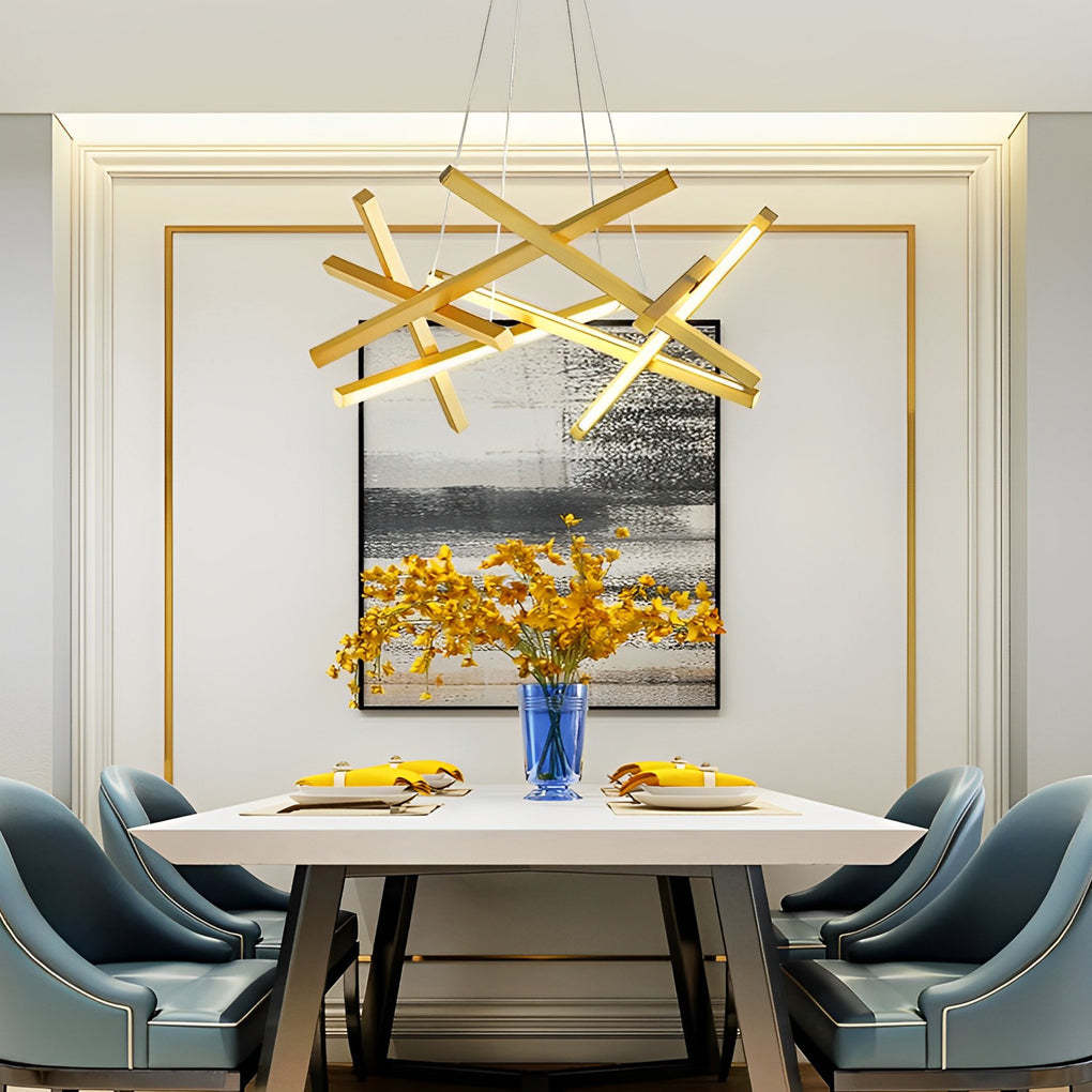 8-Light Modern LED Sputnik Kitchen Dining Chandelier — White / Warm White