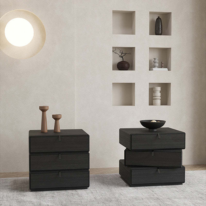 Nordic Wood Rotatable 3-Drawer Nightstand