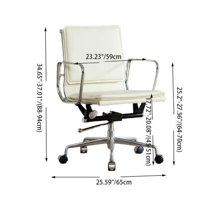 Retro Upholstered Leather Aluminum Desk Chair