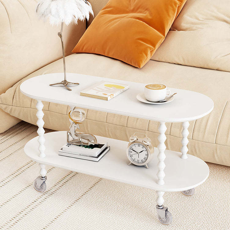 Traditional 2-tier oval end & side tables in wood metal