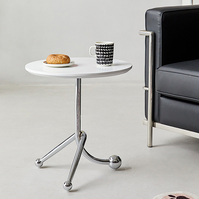 Vintage Wood Stainless Steel Cross-Leg End Table