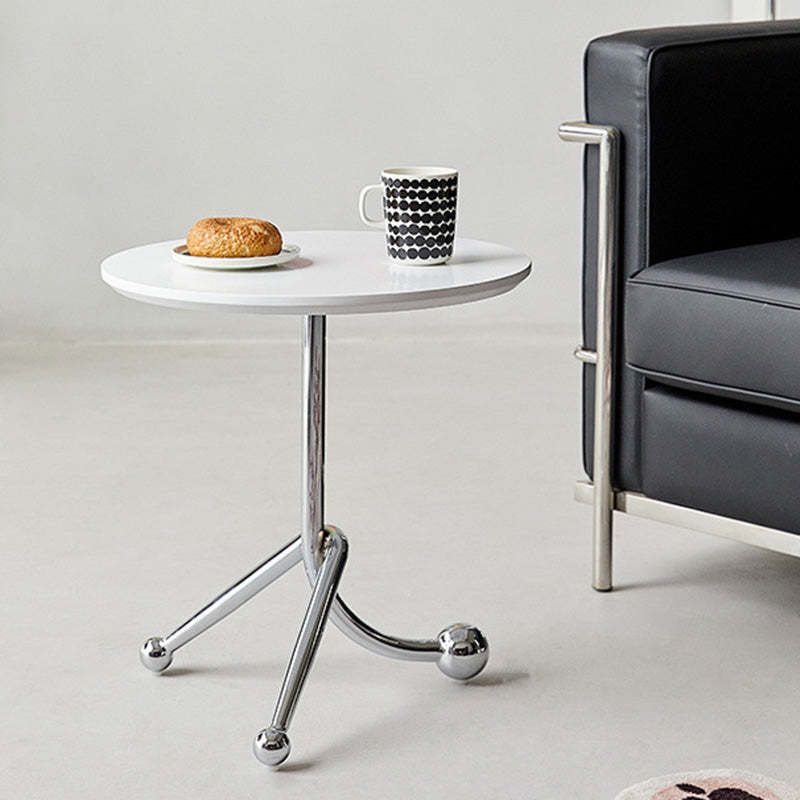 Vintage Wood Stainless Steel Cross-Leg End Table