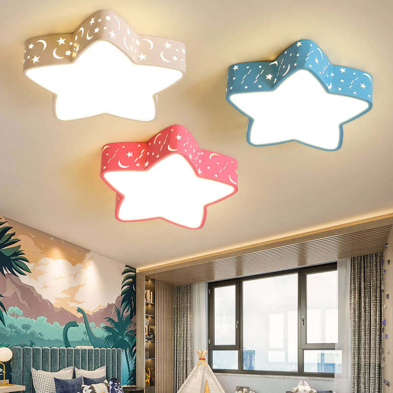 Cartoon Star Shape LED Flush Mount Light