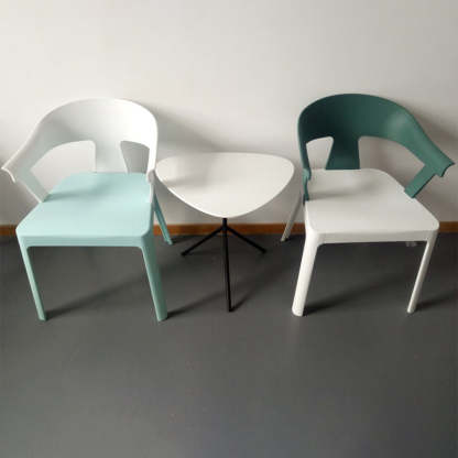 Minimalist Trapezoidal Plastic Dining Chair