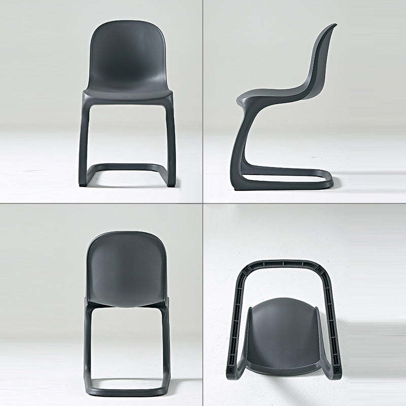 Scandinavian Bow-Frame Plastic Steel Dining Chair