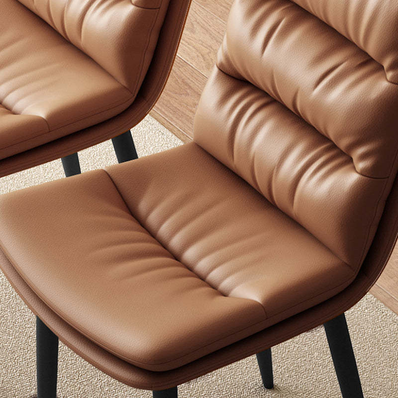 Minimalist Leather Steel Dining Chair
