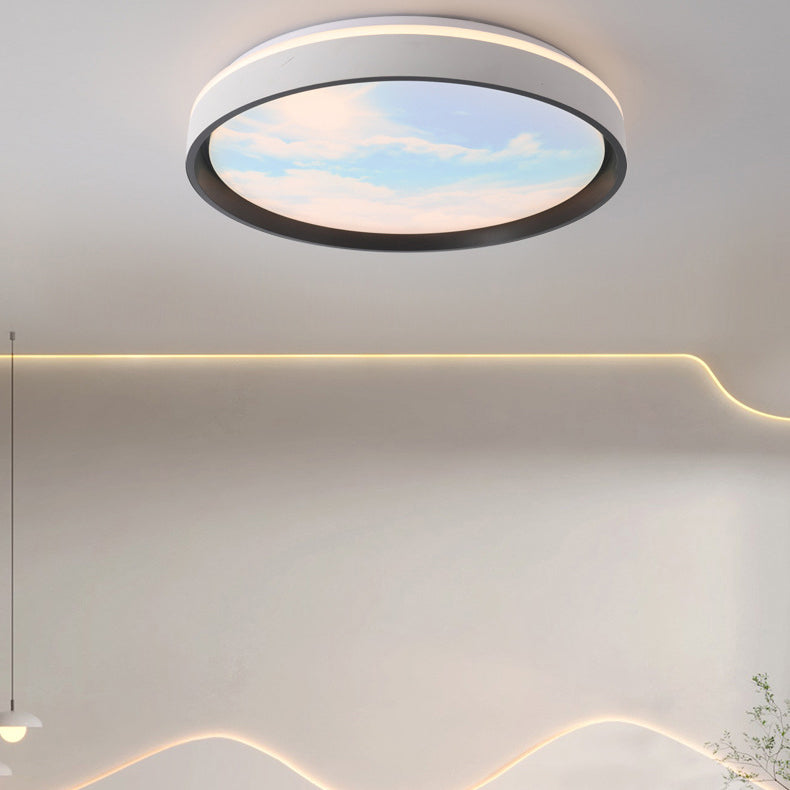 Iron Acrylic Rectangular Sunny Sky LED Flush Light