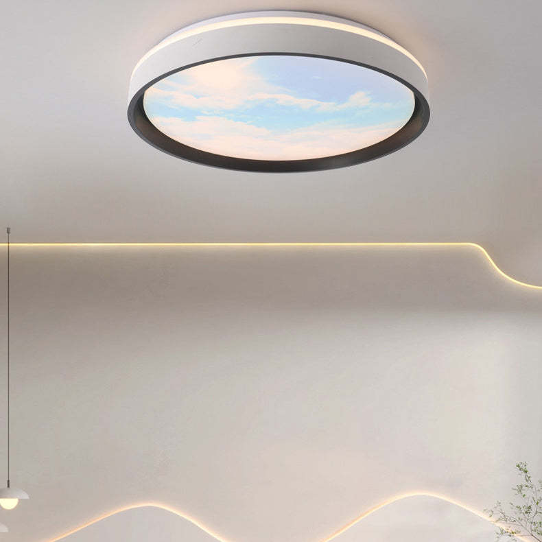 Iron Acrylic Rectangular Sunny Sky LED Flush Light
