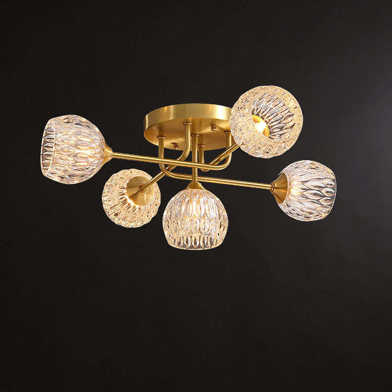 Mid-Century Copper 5-Light Ceiling Light
