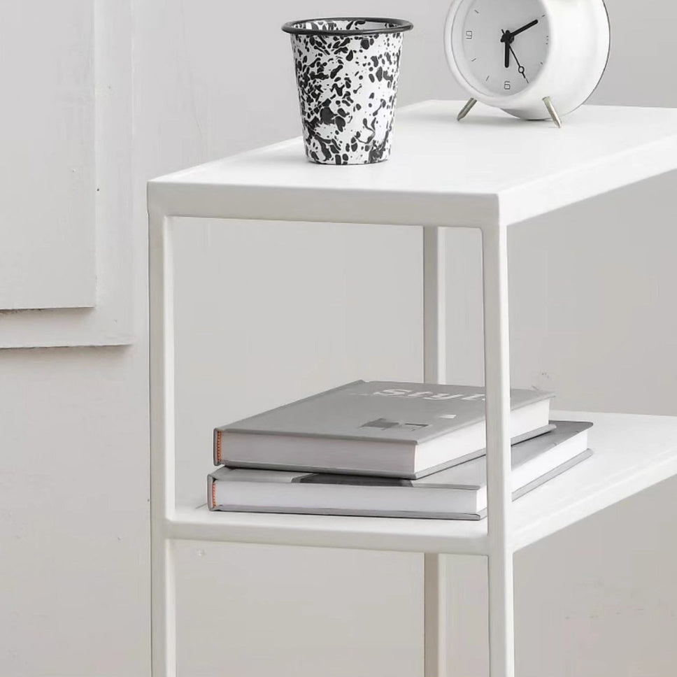 Modern Rectangular Iron 4-Leg Side Table