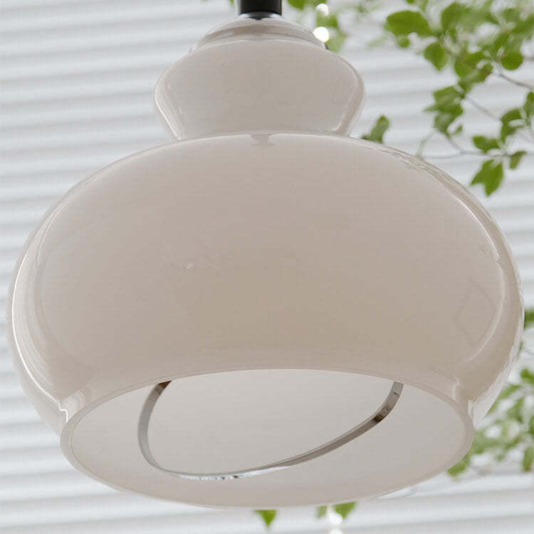 French Vintage Glass Gourd Pendant Light