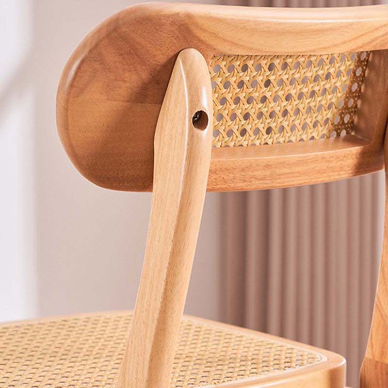 Minimalist PU Leather Open-Back Counter Stool — Yellow Fabric Seat