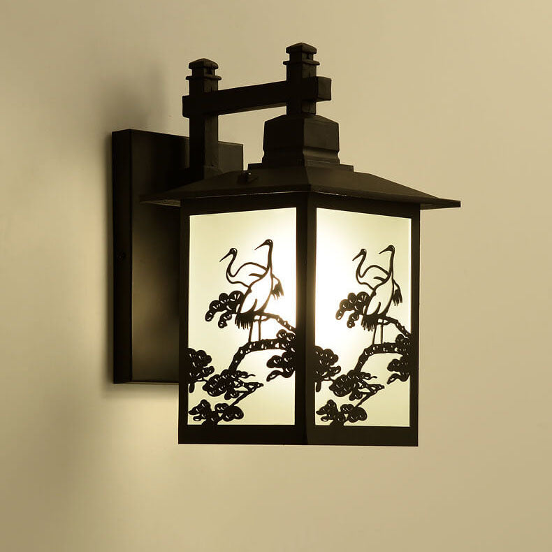Chinese Rectangle Galvanized Zinc Alloy Wall Sconce