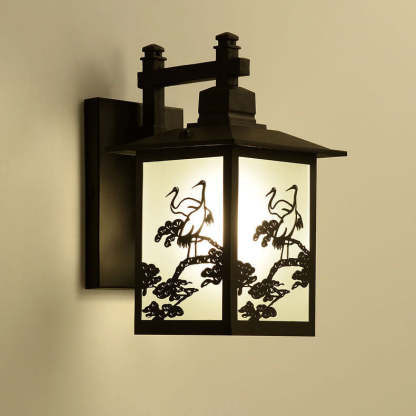 Chinese Rectangle Galvanized Zinc Alloy Wall Sconce