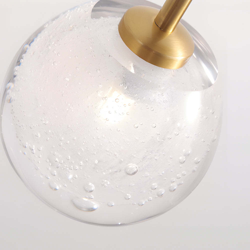 1-Light Glass Bubble Globe Slim Wall Light-Lighom