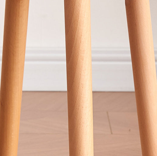 Minimalist Lambswool Wood Vanity Stool