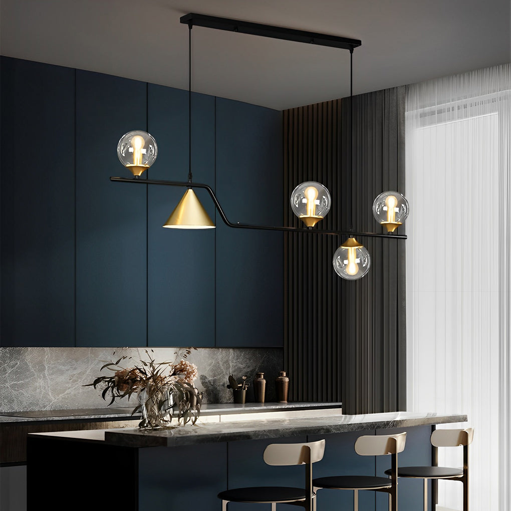 Strip Cone Glass Bubble LED Nordic Chandelier