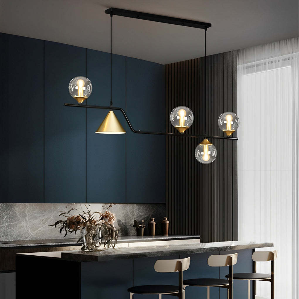 Strip Cone Glass Bubble LED Nordic Chandelier