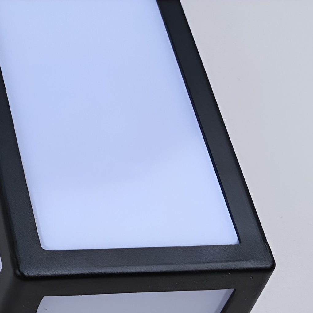 Rectangle LED Waterproof Motion Sensor Black Modern Wall Sconce Lighting-Lighom