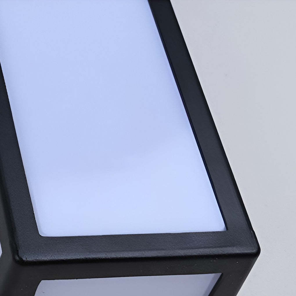 Rectangle LED Waterproof Motion Sensor Black Modern Wall Sconce Lighting-Lighom