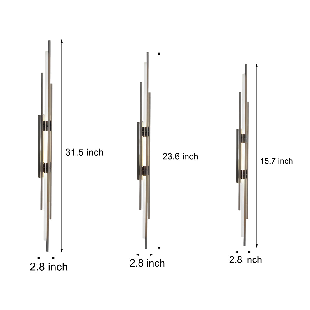 Long Strips Grille Iron Acrylic Simple Modern LED Wall Light Fixture-Lighom