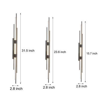 Long Strips Grille Iron Acrylic Simple Modern LED Wall Light Fixture-Lighom